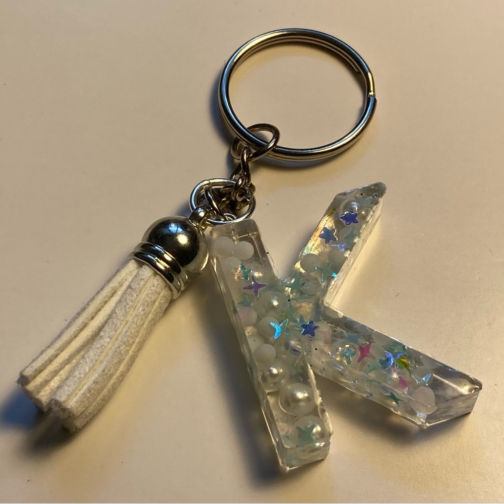 Initial Resin Keychain letter “K”